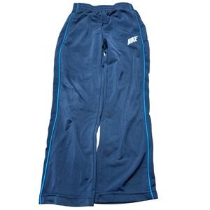 Nike Kids Navy Blue Turquoise Piping Track Pants Size 7 Athletic Sportswear